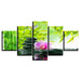 Bamboo Stones Flowers 5 Piece HD Multi Panel Canvas Wall Art Frame - Original Frame