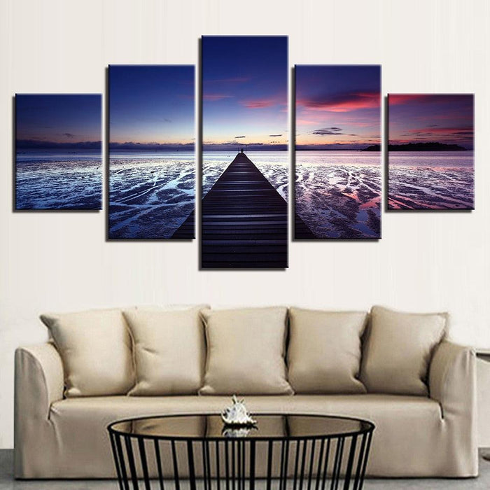 Endless Bridge 5 Piece HD Multi Panel Canvas Wall Art Frame - Original Frame