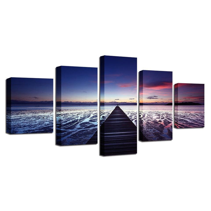 Endless Bridge 5 Piece HD Multi Panel Canvas Wall Art Frame - Original Frame