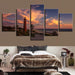 Lighthouse Dusk 5 Piece HD Multi Panel Canvas Wall Art Frame - Original Frame