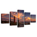 Lighthouse Dusk 5 Piece HD Multi Panel Canvas Wall Art Frame - Original Frame