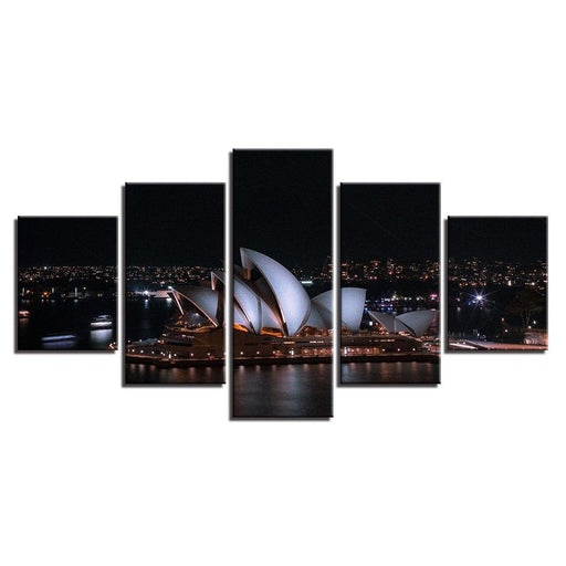 Opera House 5 Piece HD Multi Panel Canvas Wall Art Frame - Original Frame