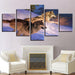 The Syberian Wolves 5 Piece HD Multi Panel Canvas Wall Art Frame - Original Frame