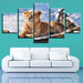 Lioness Resting 5 Piece HD Multi Panel Canvas Wall Art Frame - Original Frame