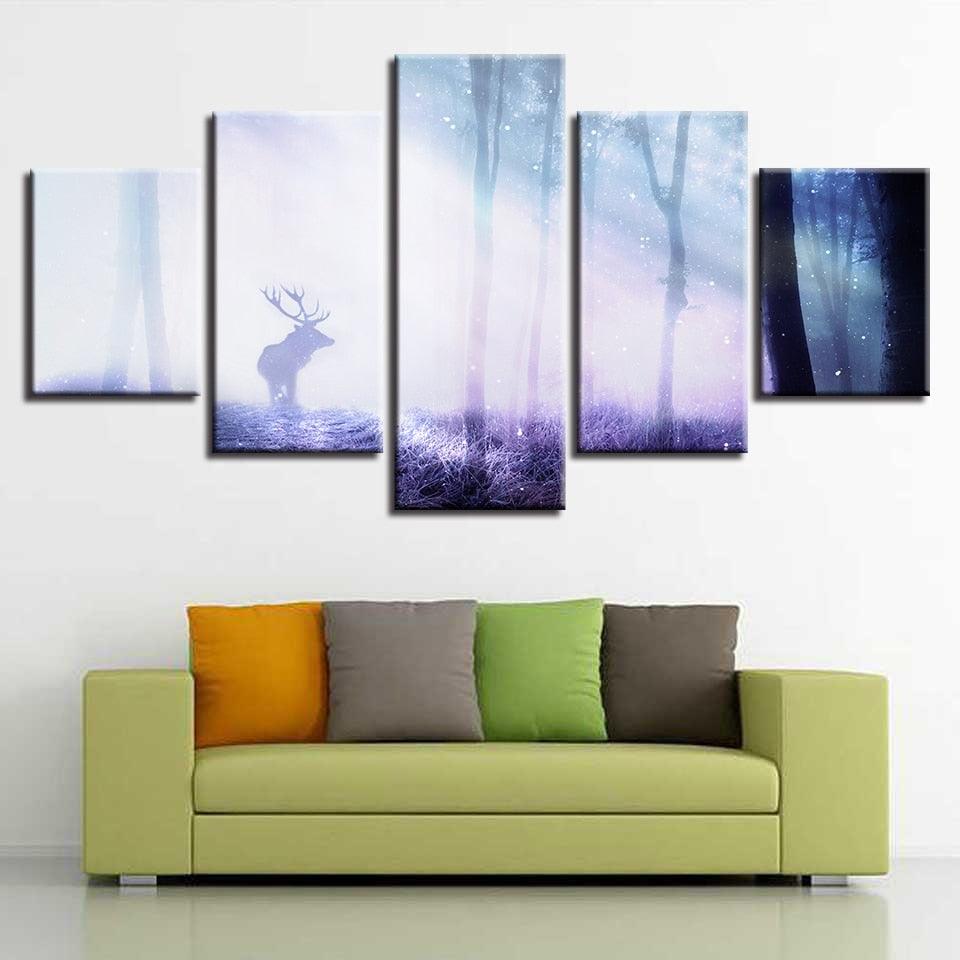 A Ray Of Purple Light 5 Piece HD Multi Panel Canvas Wall Art Frame ...
