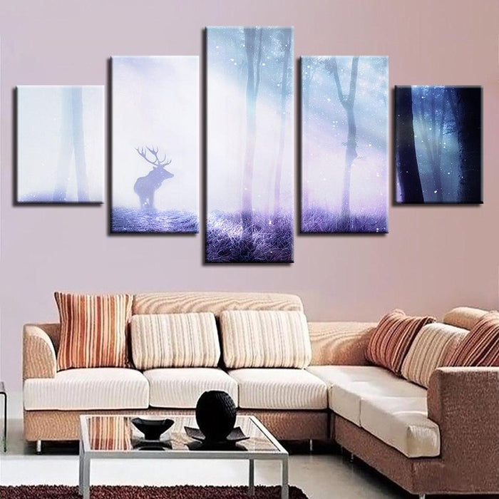 A Ray Of Purple Light 5 Piece HD Multi Panel Canvas Wall Art Frame - Original Frame