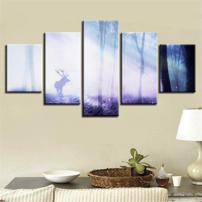 A Ray Of Purple Light 5 Piece HD Multi Panel Canvas Wall Art Frame - Original Frame