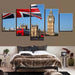 The Big Ben London 5 Piece HD Multi Panel Canvas Wall Art Frame - Original Frame