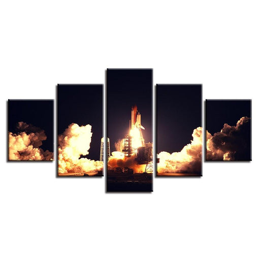 Rocket Launch 5 Piece HD Multi Panel Canvas Wall Art Frame - Original Frame