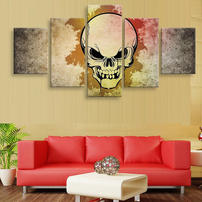 Evil Skull 5 Piece HD Multi Panel Canvas Wall Art Frame