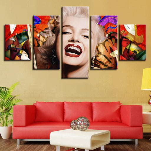 Marilyn Monroe 5 Piece HD Multi Panel Canvas Wall Art Frame - Original Frame