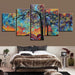 Colorful Tree 5 Piece HD Multi Panel Canvas Wall Art Frame - Original Frame