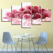 Pink Roses Bouquet 5 Piece HD Multi Panel Canvas Wall Art - Original Frame