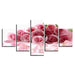 Pink Roses Bouquet 5 Piece HD Multi Panel Canvas Wall Art - Original Frame