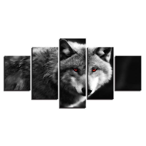 Wolf 5 Piece HD Multi Panel Canvas Wall Art Frame - Original Frame