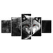 Wolf 5 Piece HD Multi Panel Canvas Wall Art Frame - Original Frame