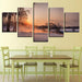 Winter Snow Sunrise 5 Piece HD Multi Panel Canvas Wall Art Frame - Original Frame