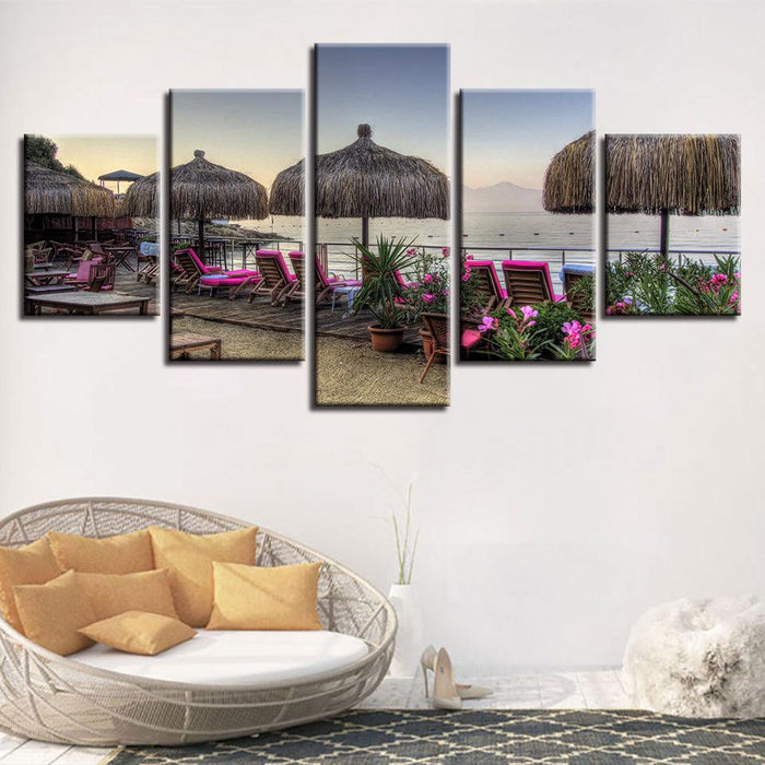 Turkey Beach 5 Piece HD Multi Panel Canvas Wall Art Frame - Original Frame