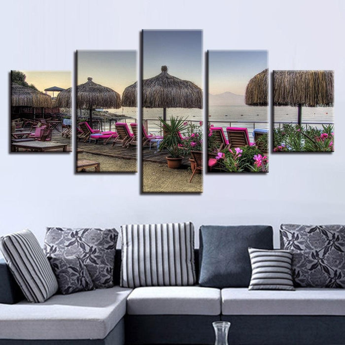 Turkey Beach 5 Piece HD Multi Panel Canvas Wall Art Frame - Original Frame