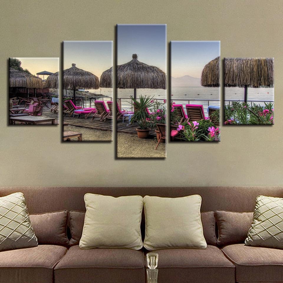 Turkey Beach 5 Piece HD Multi Panel Canvas Wall Art Frame - Original Frame