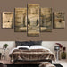 Classical Statue Of Buddha 5 Piece HD Multi Panel Canvas Wall Art Frame - Original Frame