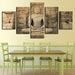 Classical Statue Of Buddha 5 Piece HD Multi Panel Canvas Wall Art Frame - Original Frame