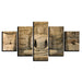 Classical Statue Of Buddha 5 Piece HD Multi Panel Canvas Wall Art Frame - Original Frame