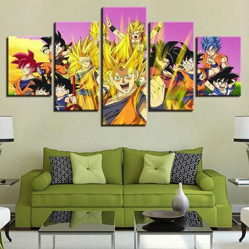 Japanese Animations 5 Piece HD Multi Panel Canvas Wall Art Frame - Original Frame