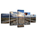 Railway Hot Air Balloon 5 Piece HD Multi Panel Canvas Wall Art - Original Frame