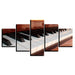 Piano Keys 5 Piece HD Multi Panel Canvas Wall Art Frame - Original Frame