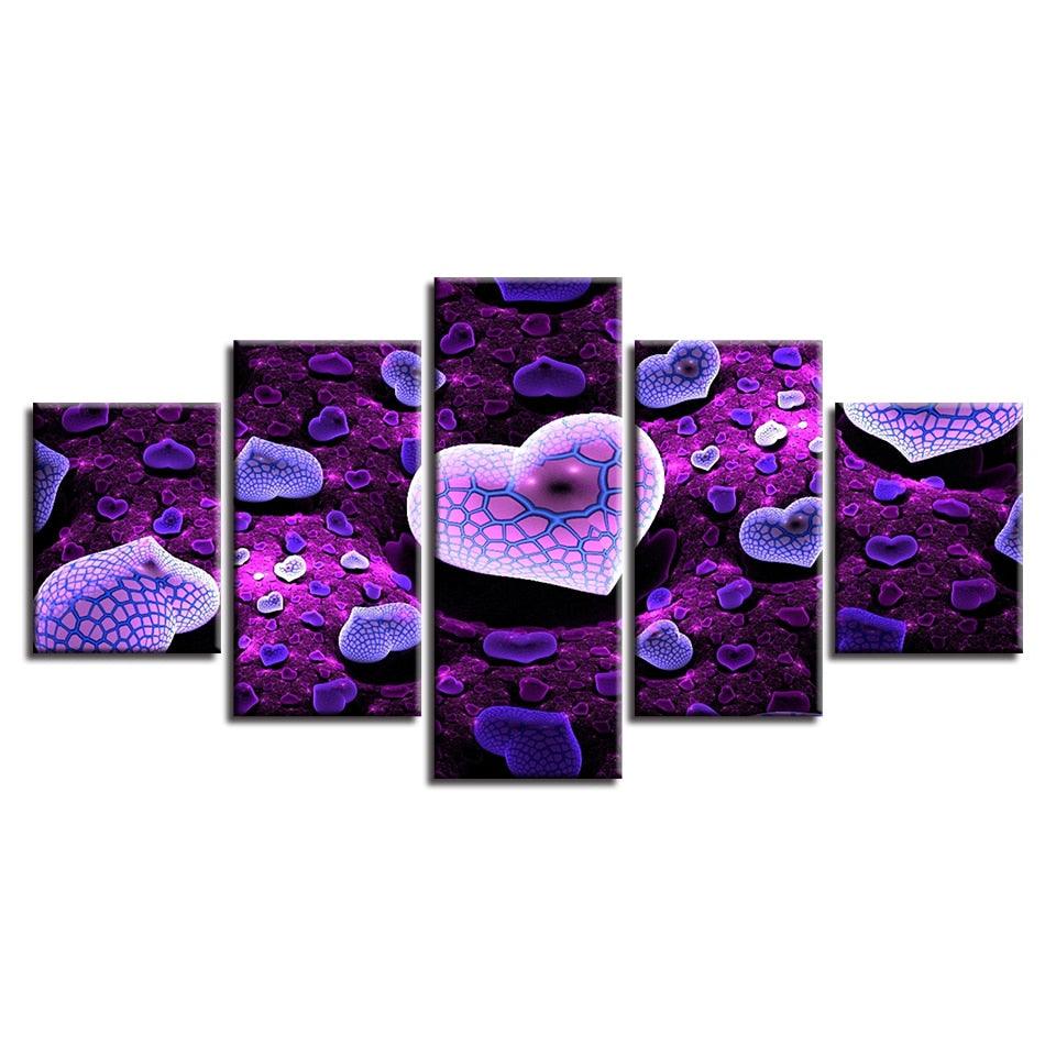 Purple On Snake 5 Piece HD Multi Panel Canvas Wall Art - Original Frame