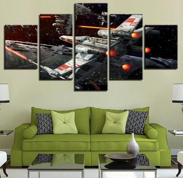 Star Wars 5 Piece HD Multi Panel Canvas Wall Art Frame - Original Frame