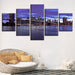 Brooklyn Bridge City Night View 5 Piece HD Multi Panel Canvas Wall Art Frame - Original Frame