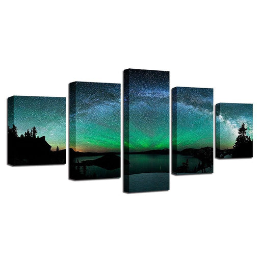 Starburst Over Aurora 5 Piece HD Multi Panel Canvas Wall Art Frame - Original Frame