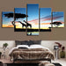 African Animal Giraffe 5 Piece HD Multi Panel Canvas Wall Art Frame - Original Frame