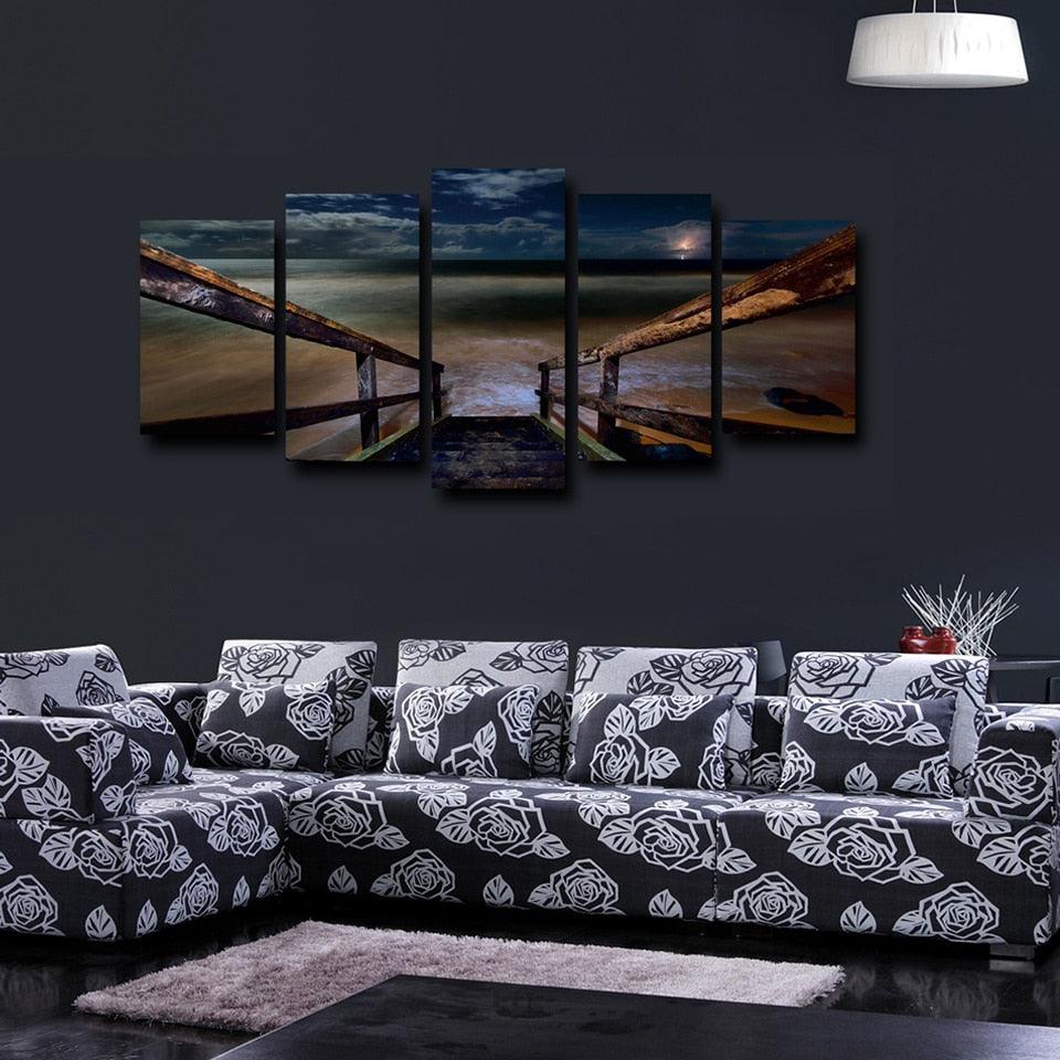 The Seabridge 5 Piece HD Multi Panel Canvas Wall Art Frame - Original Frame