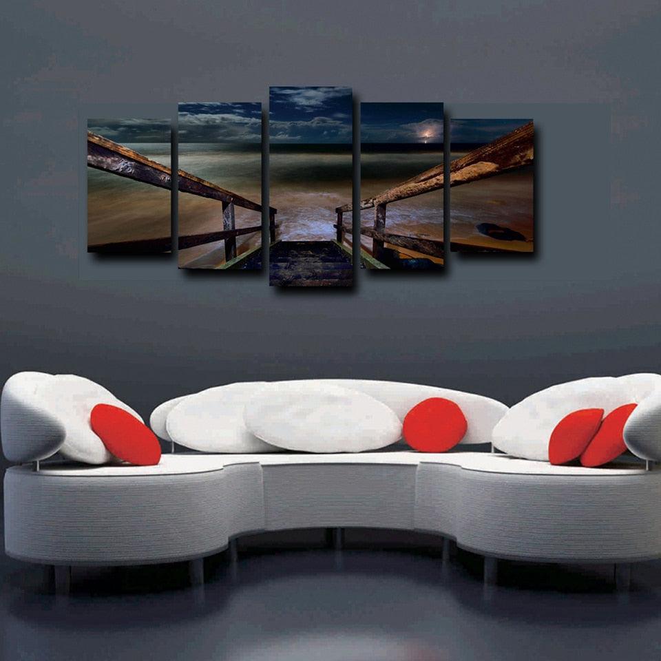 The Seabridge 5 Piece HD Multi Panel Canvas Wall Art Frame - Original Frame
