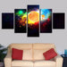 Colorful Basketball 5 Piece HD Multi Panel Canvas Wall Art Frame - Original Frame