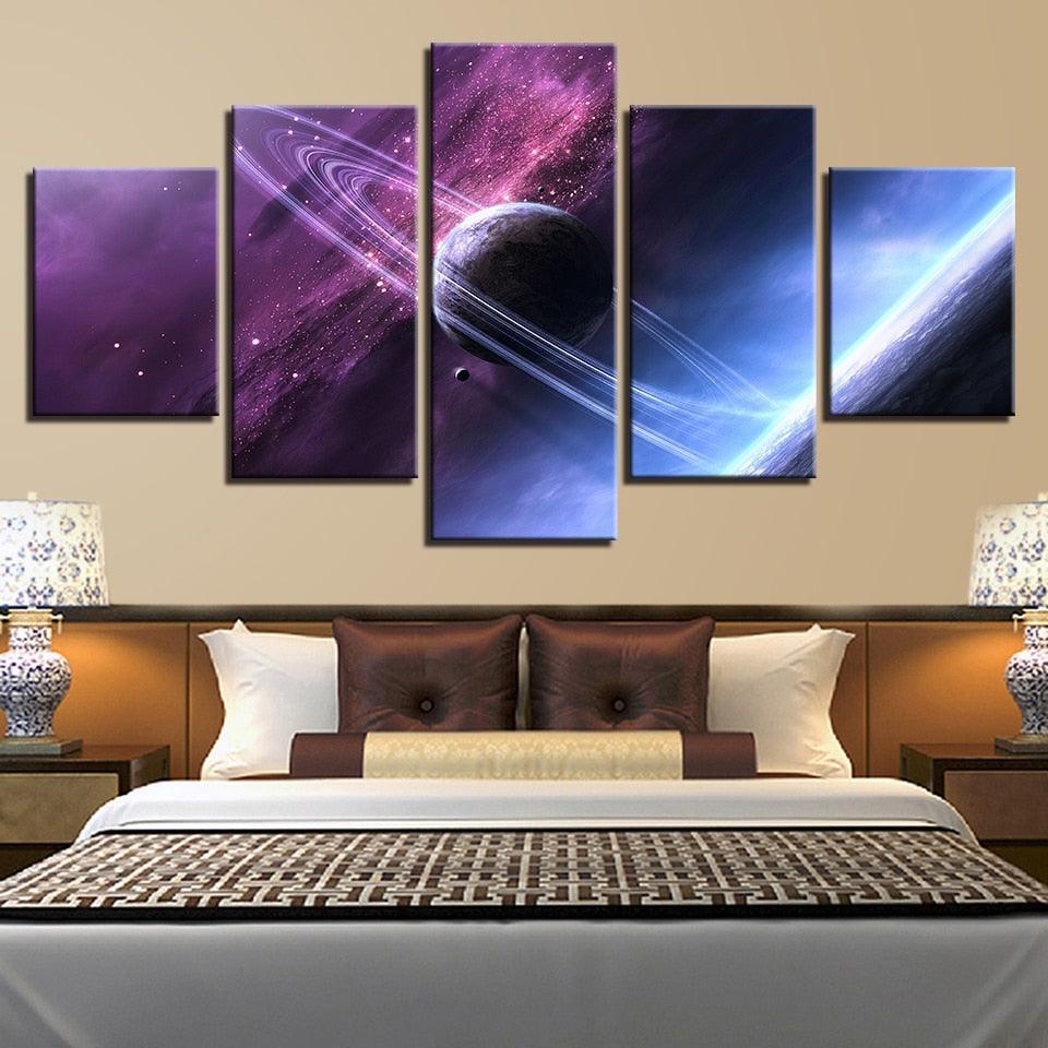 Space Universe 5 Piece HD Multi Panel Canvas Wall Art Frame - Original Frame