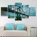 Manhattan Bridge 5 Piece HD Multi Panel Canvas Wall Art Frame - Original Frame