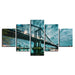 Manhattan Bridge 5 Piece HD Multi Panel Canvas Wall Art Frame - Original Frame