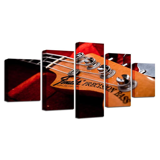 Bass Guitar Neck 5 Piece HD Multi Panel Canvas Wall Art Frame - Original Frame