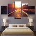 Sunset Track 5 Piece HD Multi Panel Canvas Wall Art Frame - Original Frame