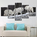 White Wolfs 5 Piece HD Multi Panel Canvas Wall Art Frame - Original Frame