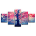 Red Maple 5 Piece HD Multi Panel Canvas Wall Art Frame - Original Frame