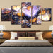 Beautiful Flowers 5 Piece HD Multi Panel Canvas Wall Art Frame - Original Frame