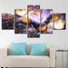 Beautiful Flowers 5 Piece HD Multi Panel Canvas Wall Art Frame - Original Frame