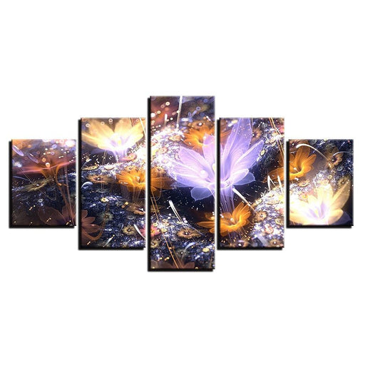 Beautiful Flowers 5 Piece HD Multi Panel Canvas Wall Art Frame - Original Frame