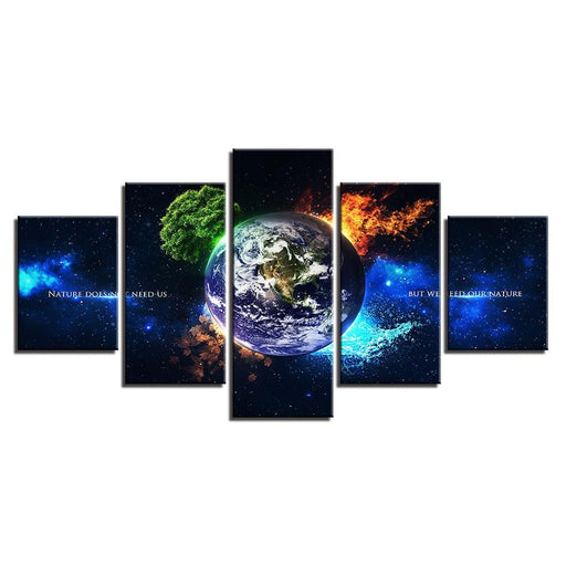 Elements of Earth 5 Piece HD Multi Panel Canvas Wall Art Frame - Original Frame