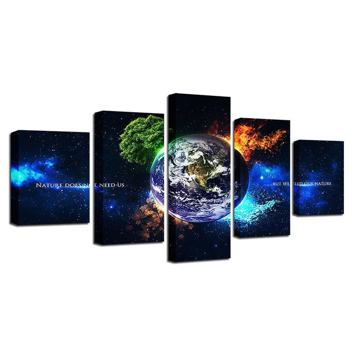 Elements of Earth 5 Piece HD Multi Panel Canvas Wall Art Frame